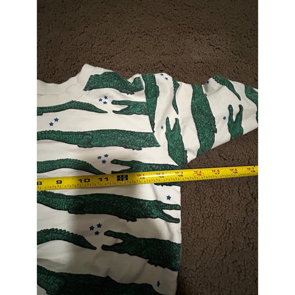 Pink Chicken Kids Alligator Star Print Pullover Sweatshirt Cream Green Size 5Y - Picture 5 of 7